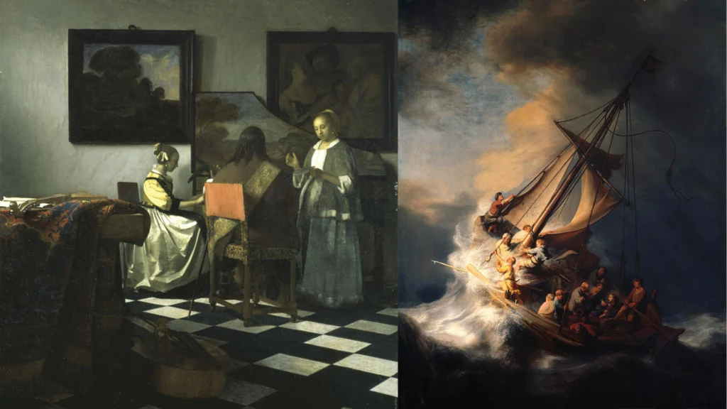 Vermeer’s The Concert and Rembrandt’s The Storm on the Sea of Galilee